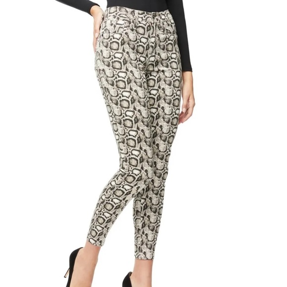 Good American Good Legs Snake-Print Skinny Jeans - Picture 1 of 5
